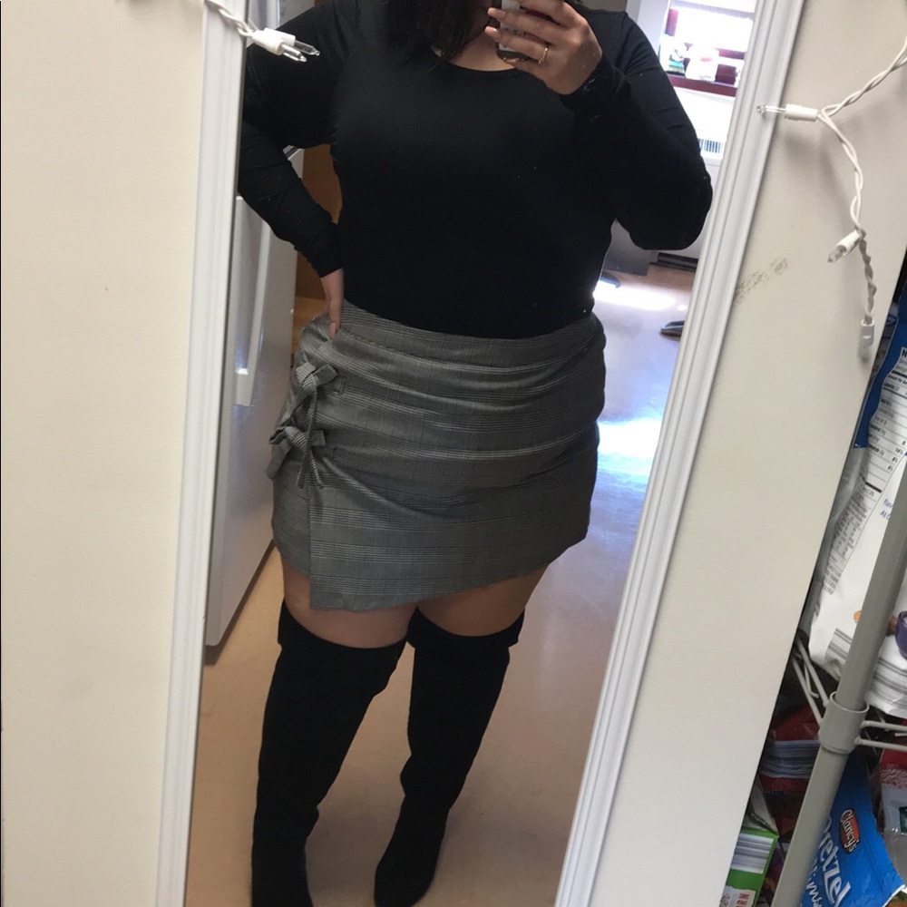 Asymmetrical Plaid Skirt